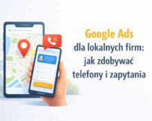 Okładka artykułu o Google Ads dla lokalnych firm – telefony i zapytania